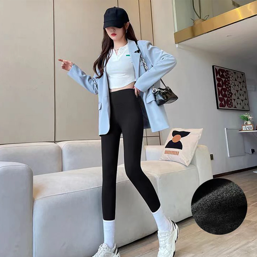 秋冬加绒芭比裤女士外穿高腰显瘦保暖弹性修身裤子打底裤P-2F229