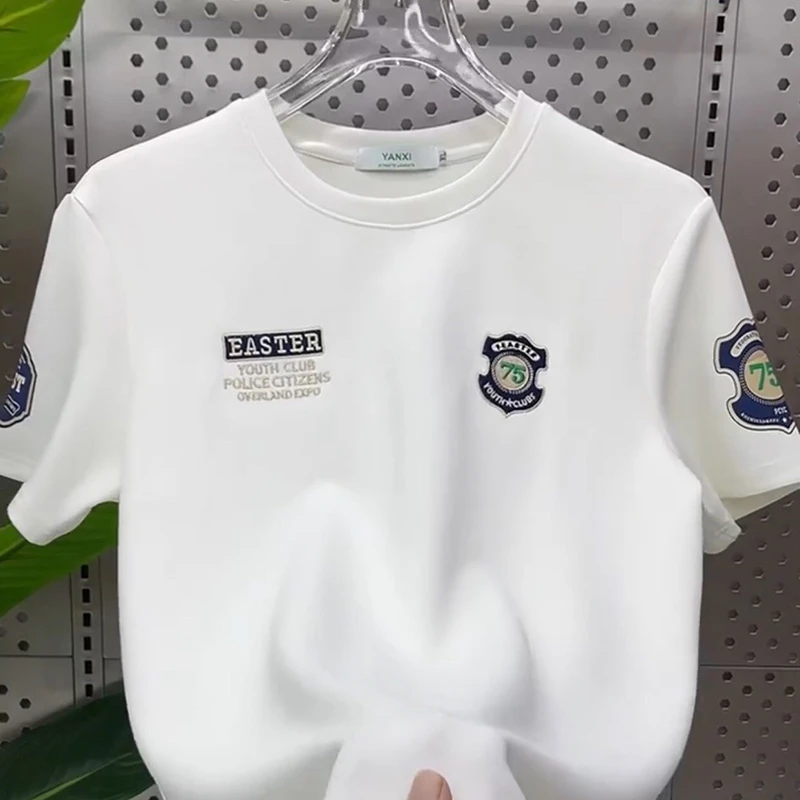 潮流重磅上衣ins夏季新款潮牌纯棉t恤男士短袖宽松时尚百搭体恤衫