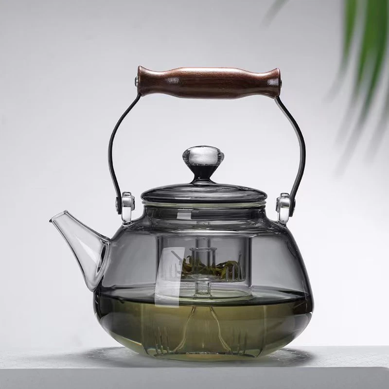 滤之缘灰色蒸煮壶四代壶明火烧水壶玻璃壶耐高温煮茶壶电陶炉专用