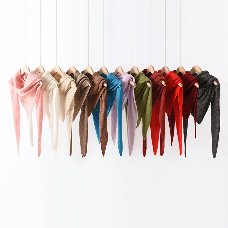 【红人上新】纯羊绒大三角气质围巾披肩13种颜色任选时尚针织百搭
