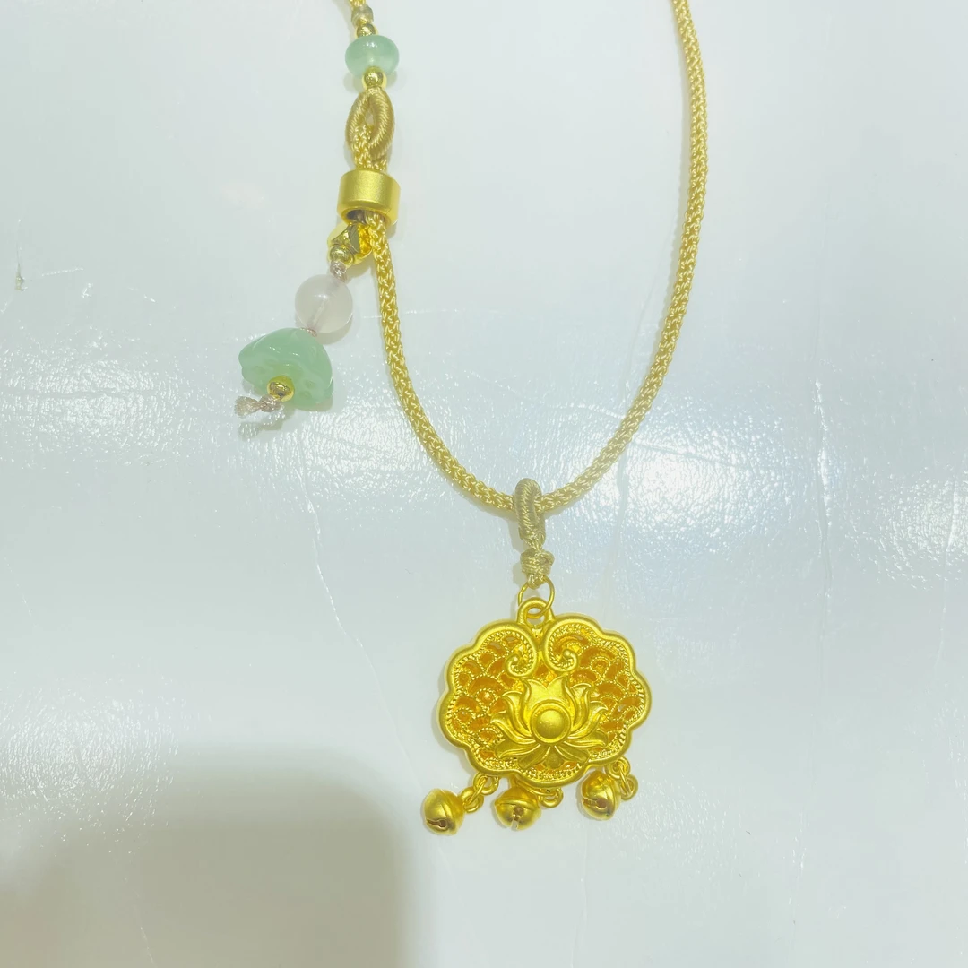 【旺旺专享】足金饰品 CY  龙凤锁  赠编绳 142130