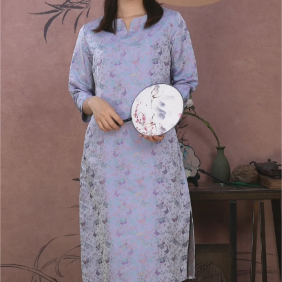 新款宋锦复古连衣裙