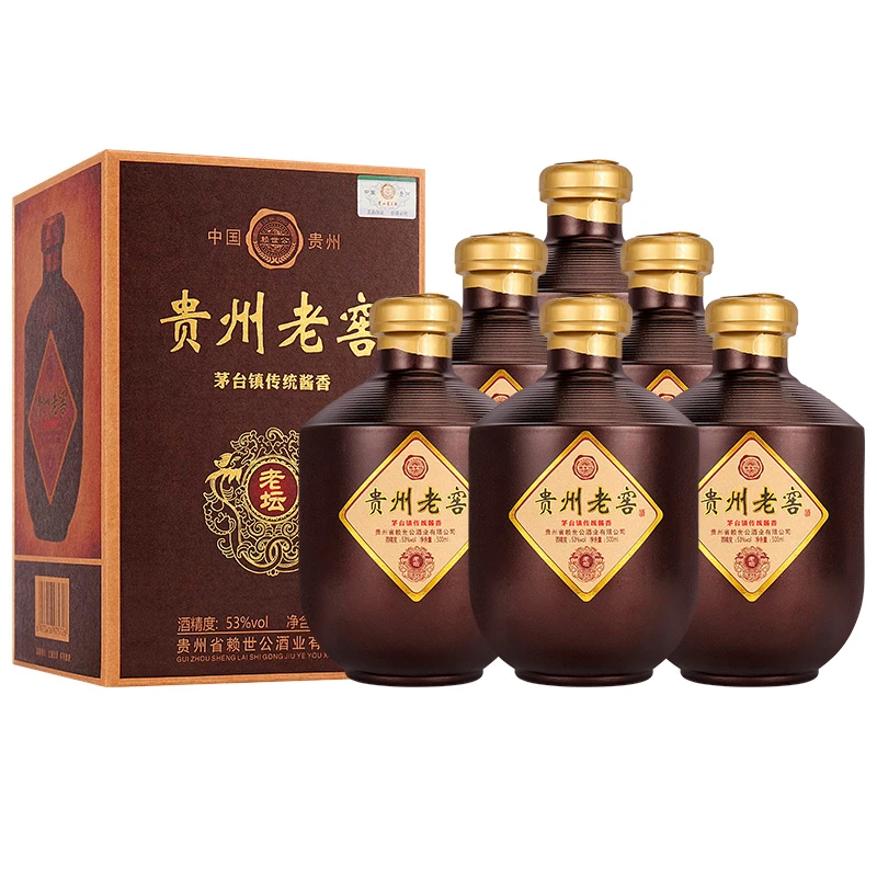 赖世公贵州老窑茅台镇传统酱香53度整箱6瓶 精美手提带53%Vol500