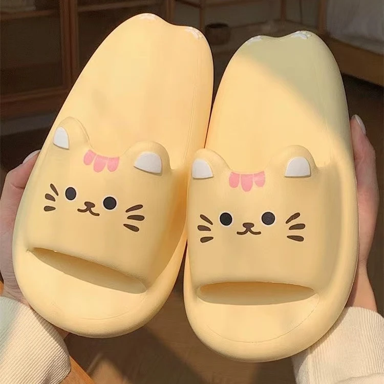 踩屎感厚底卡通可爱小猫咪拖鞋女夏季少女心居家室内浴室凉拖鞋