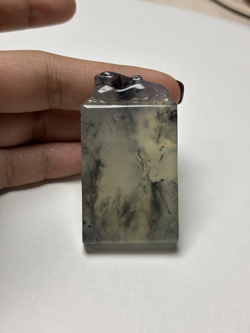 岫玉，水墨无事牌