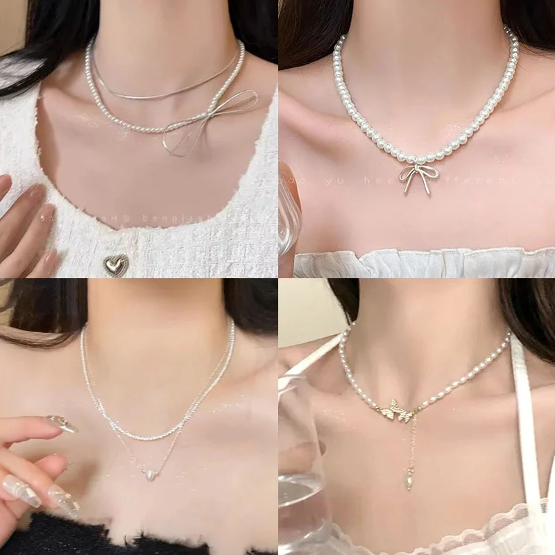 个性皮绳蝴蝶结项链2024新款小众甜酷少女锁骨链
