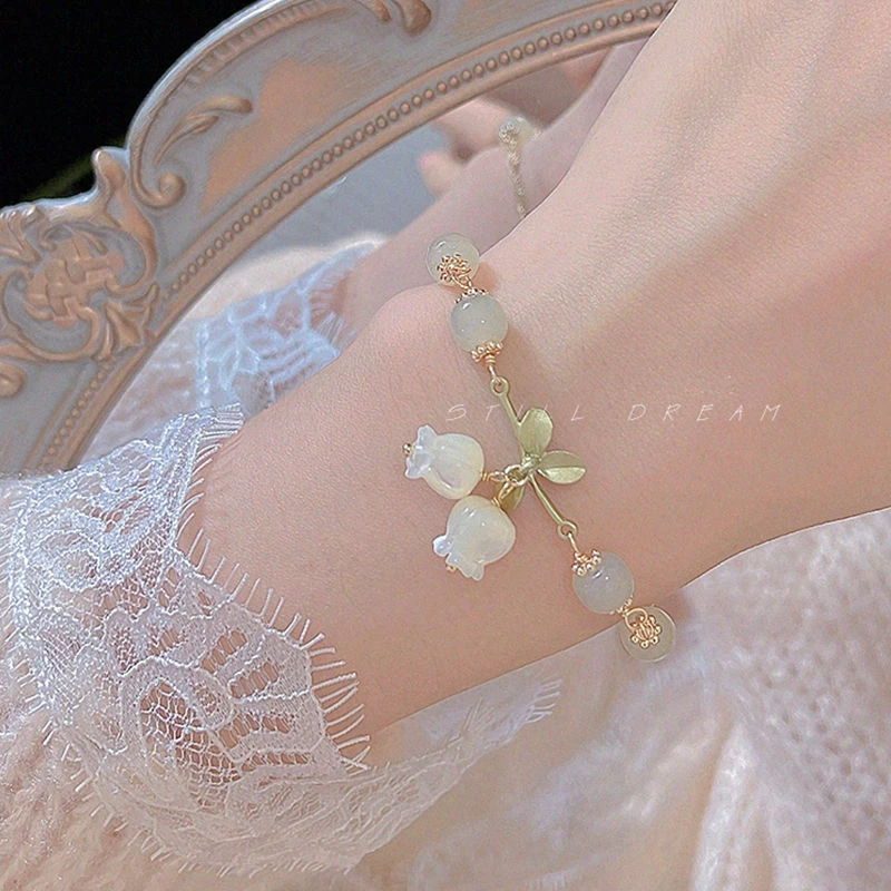Still【铃兰花开】法式超仙森系串珠手链女百搭铃兰花手饰品
