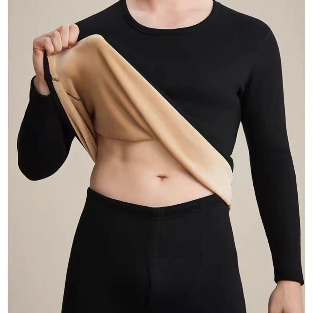 男女套装加绒加厚保暖防寒舒适修身打底秋冬-8618