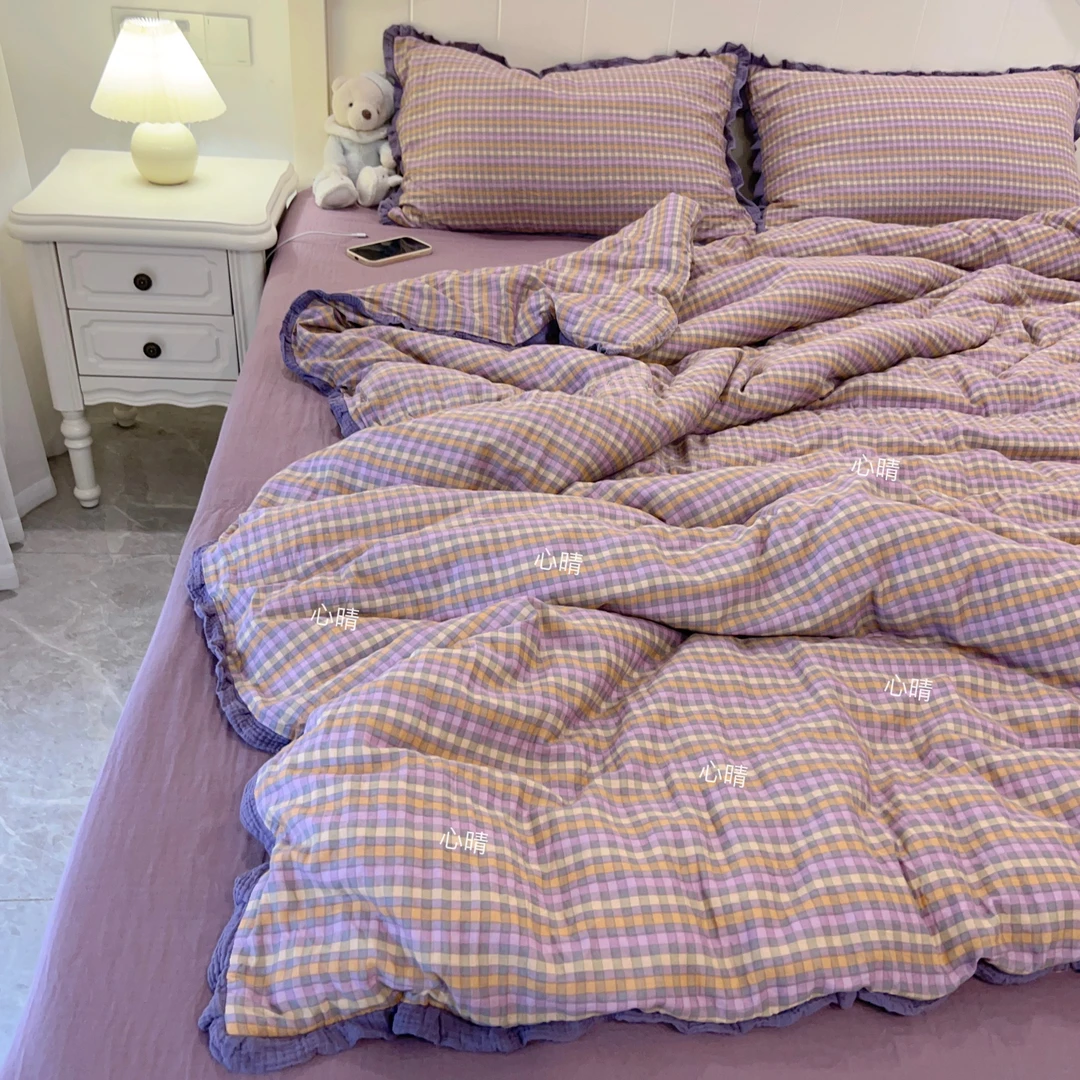 新款法式花边全棉双层纱套件 四件套 三件套 软糯糯 四季可用