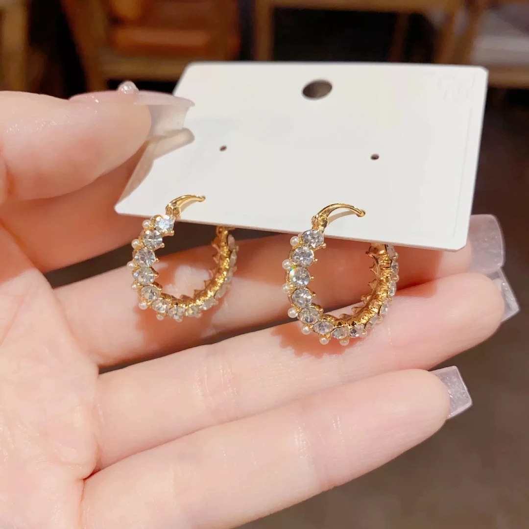 铜合金耳饰 【Q86】气质轻奢百搭简约简约优雅精致网红设计师耳环