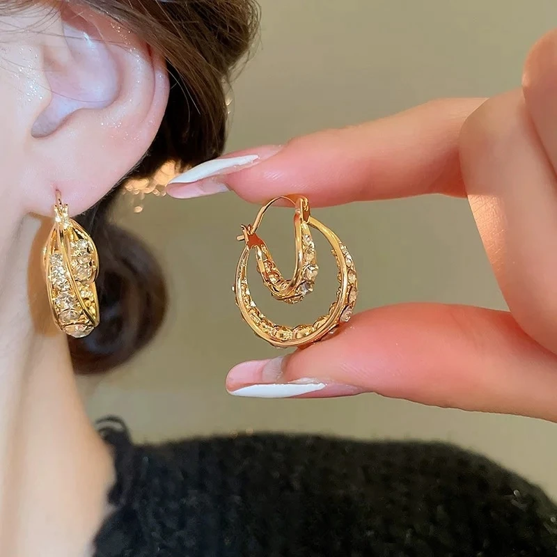 铜合金耳饰 气质轻奢百搭简约简约优雅精致网红设计师耳环F3188