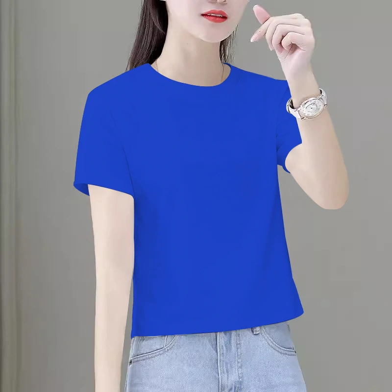 短款高腰短袖t恤女宽松夏季新款时尚洋气休闲百搭显瘦正肩上衣女