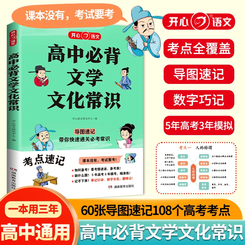 开心【高中必背文学文化常识】考点全覆盖思维导图速记高中通用