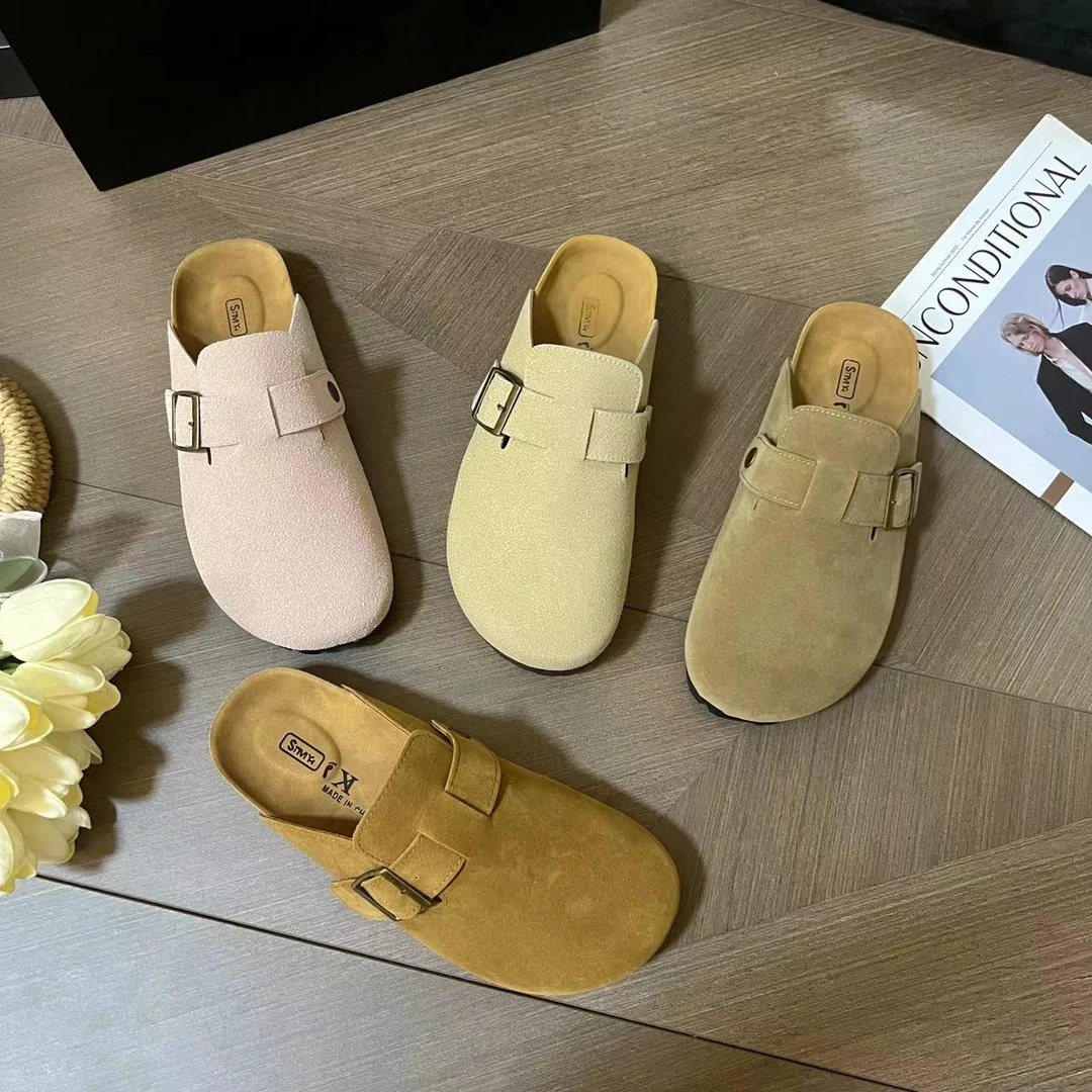 2.5cm 勃肯鞋女包头半拖鞋女外穿2025新款舒适百搭一脚蹬包头拖鞋