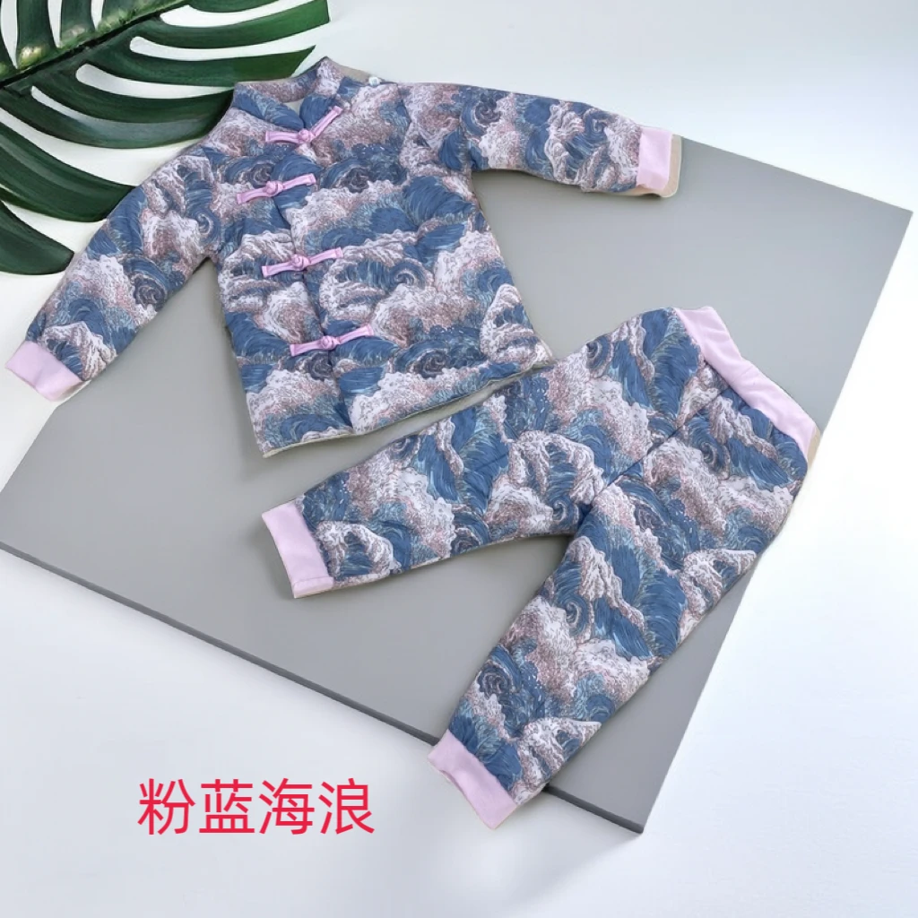 断码中厚宝宝手工棉衣盘扣分体棉袄棉裤无暖气别拍