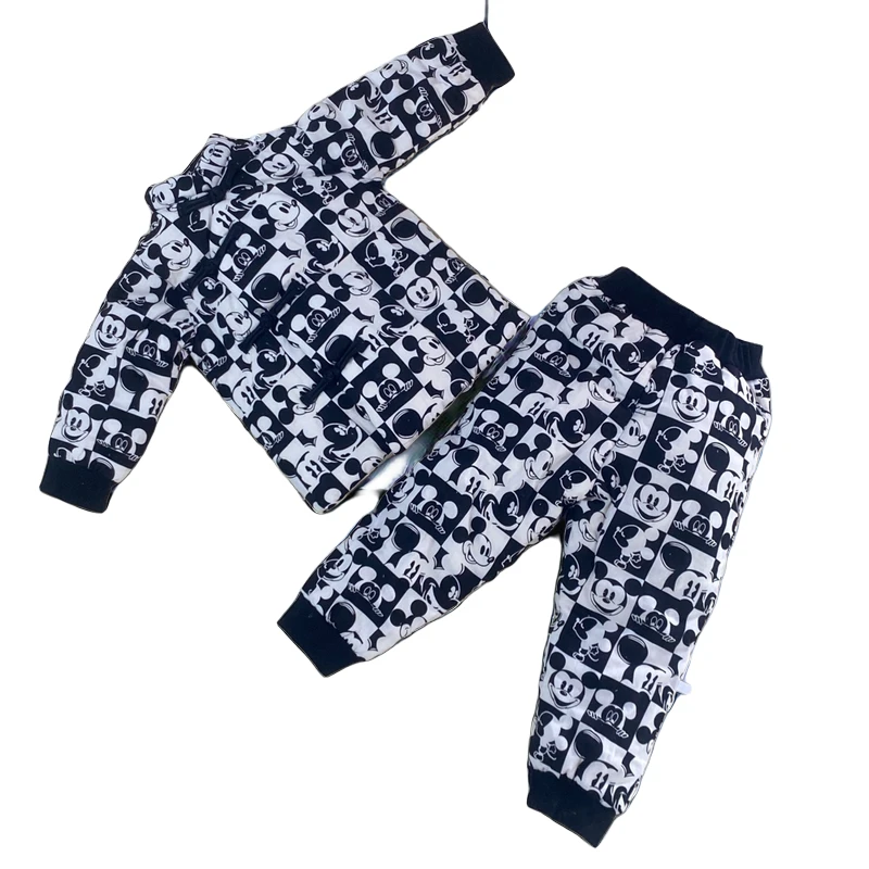 黑色米奇盘扣分体棉衣200克薄款适合10度左右穿