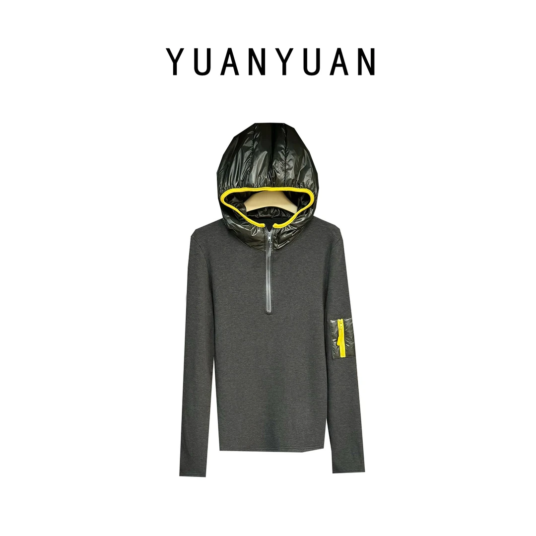 媛媛推荐【好穿】长袖针织时尚休闲女士连帽带帽卫衣A1351