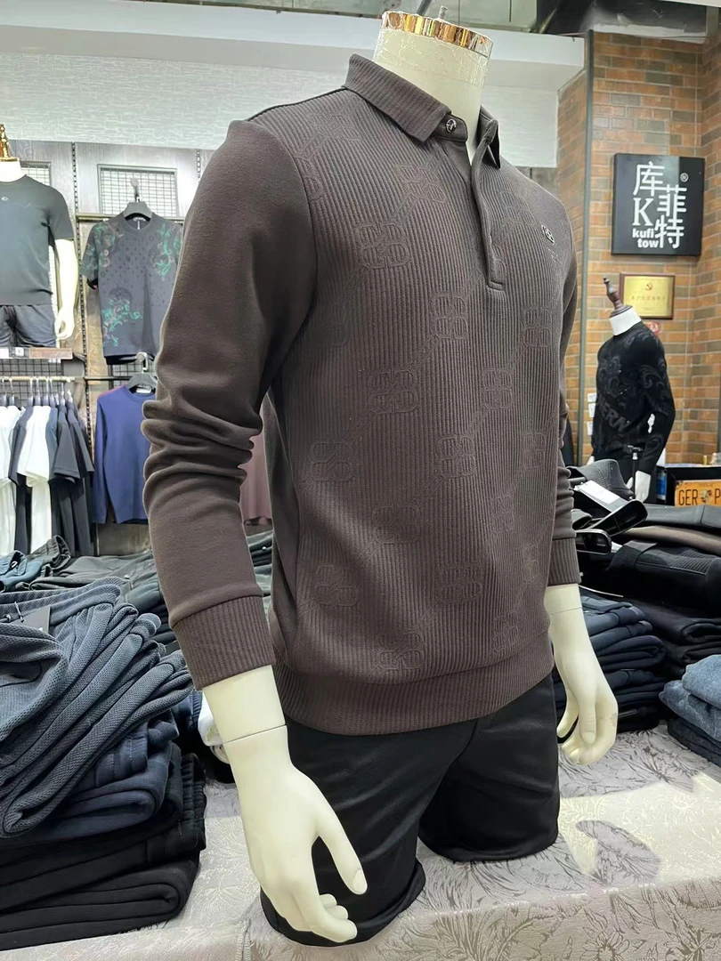 男士秋冬加绒卫衣圆领长袖简约百搭保暖打底衫