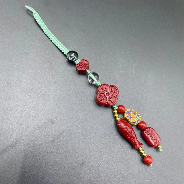 含辰砂工艺品朱砂万事如意钥匙扣包挂SLG040