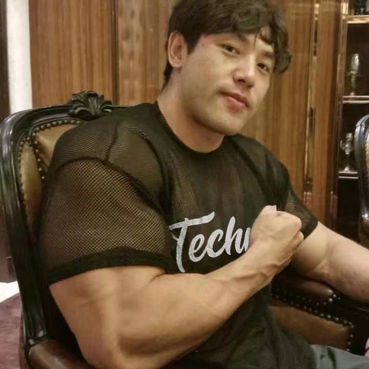 夏季透视网纱T恤男士短袖上衣大码网眼短袖宽松渔网性感打底衫男