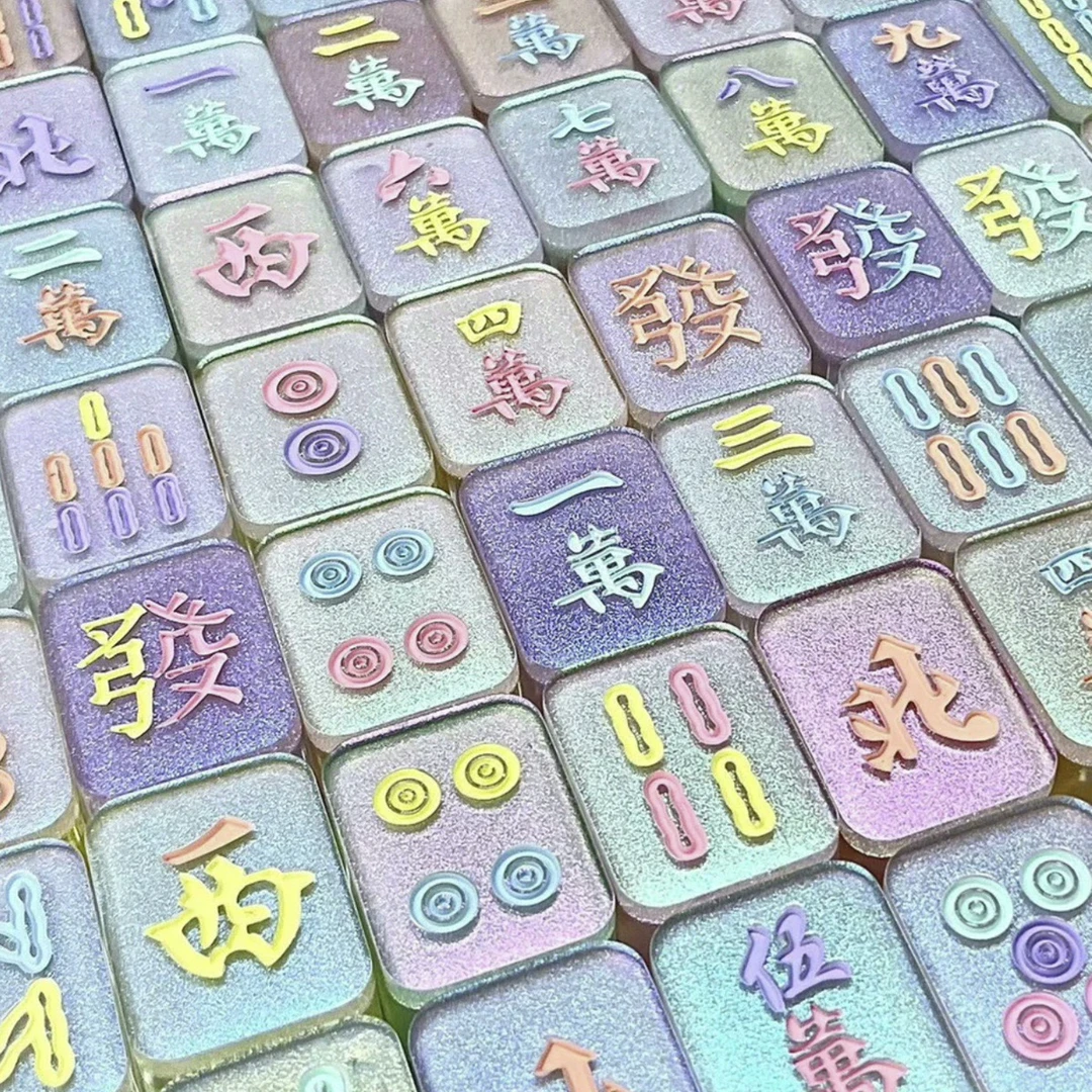 【主播代拆】人鱼鎏金滴胶麻将潮玩挂件【手工制作，NO退NO换】