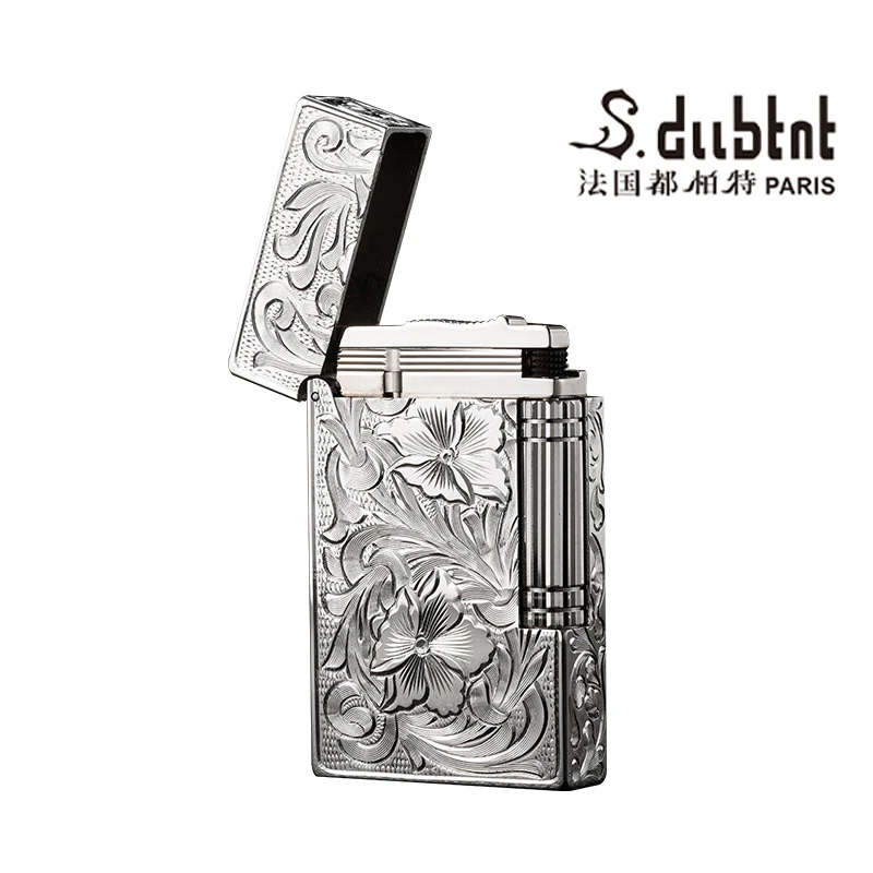 法国都柏充气朗声打火机纯手工雕刻创意精品包邮唐草520礼物高档