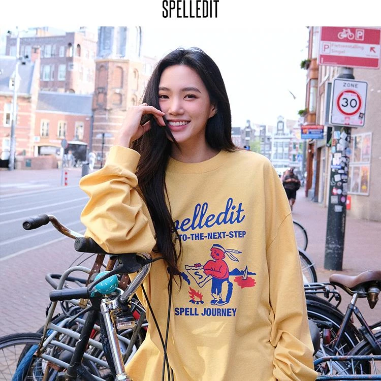 SPELLEDIT2024冬季新品印第安长袖T恤设计感圆领设计感减龄上衣女