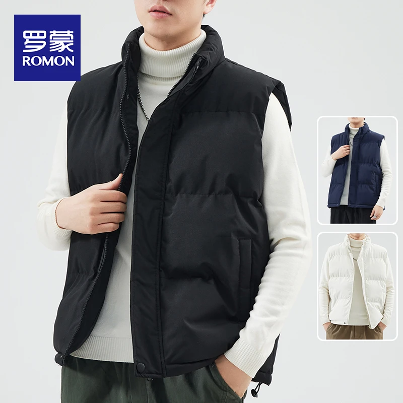 罗蒙男士棉衣马甲秋冬款棉袄坎肩宽松潮牌外套休闲百搭痞帅背心男