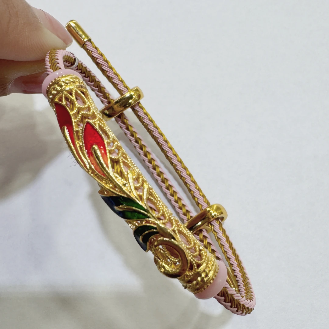 18K金复古款弯管手饰