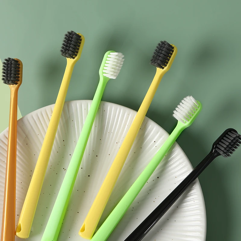 Ringo牙刷6支家用 超细宽头洁牙 高档护龈柔软细毛中软毛牙刷超软