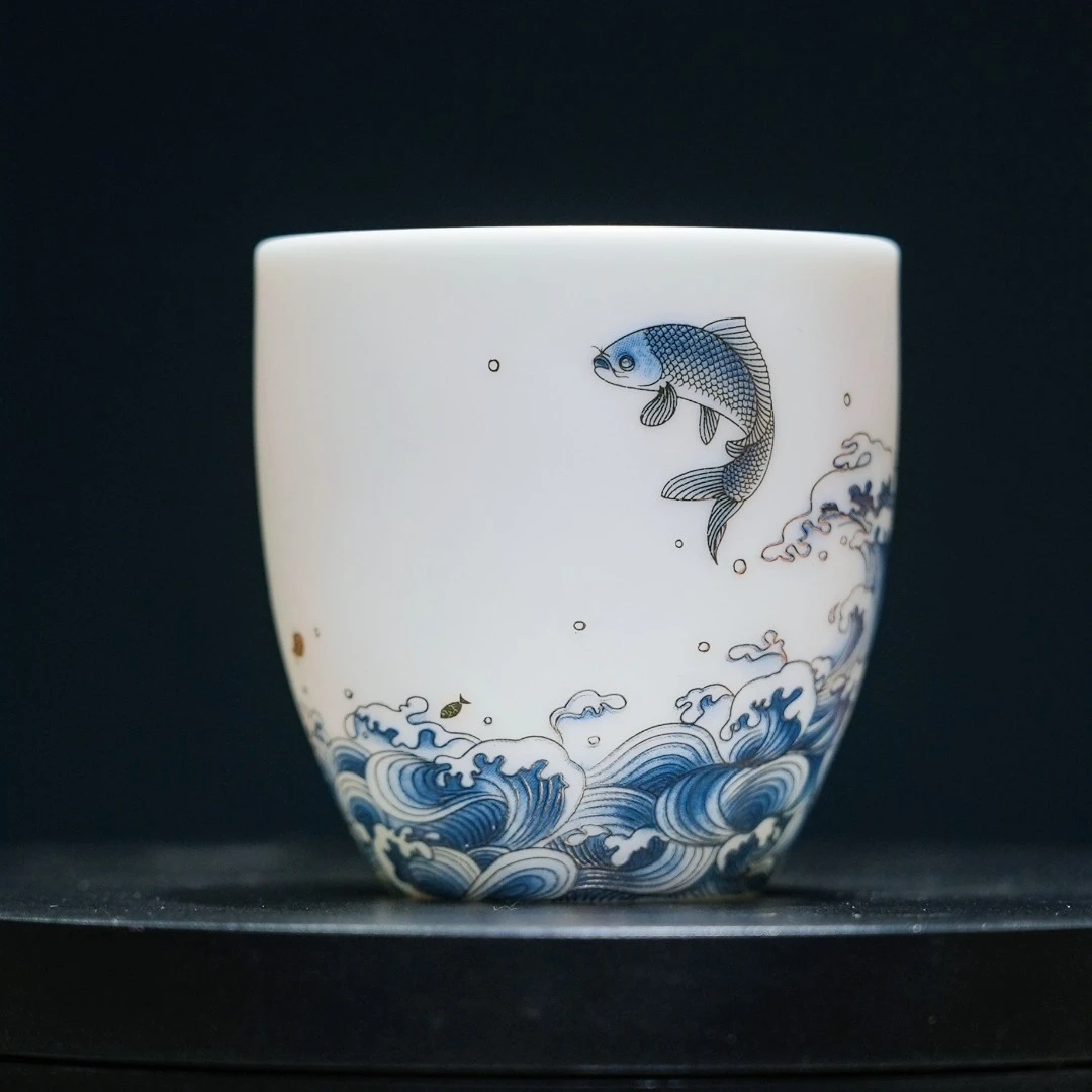 渡景山房羊脂玉纳福杯（福悦）
