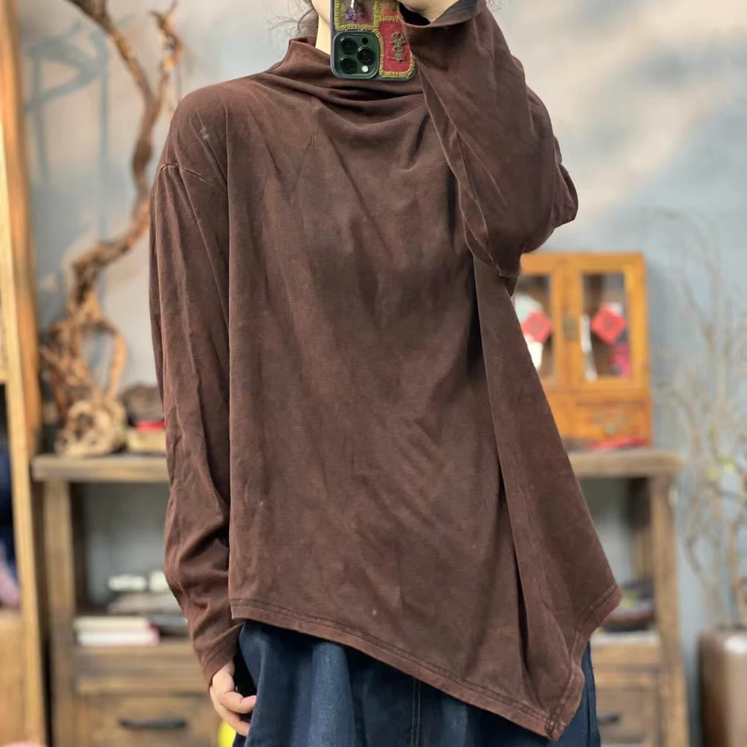 F30 秋季新品打底不规则半高领女士上衣 胸围122