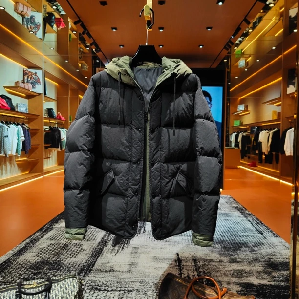 「Y6580」“假俩件连帽羽绒服”’ 休闲潮流冬季保暖加厚百搭羽绒服