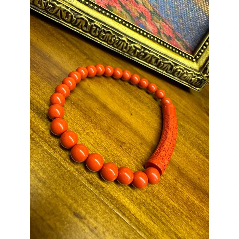 天然辰砂雕刻手串多样性发