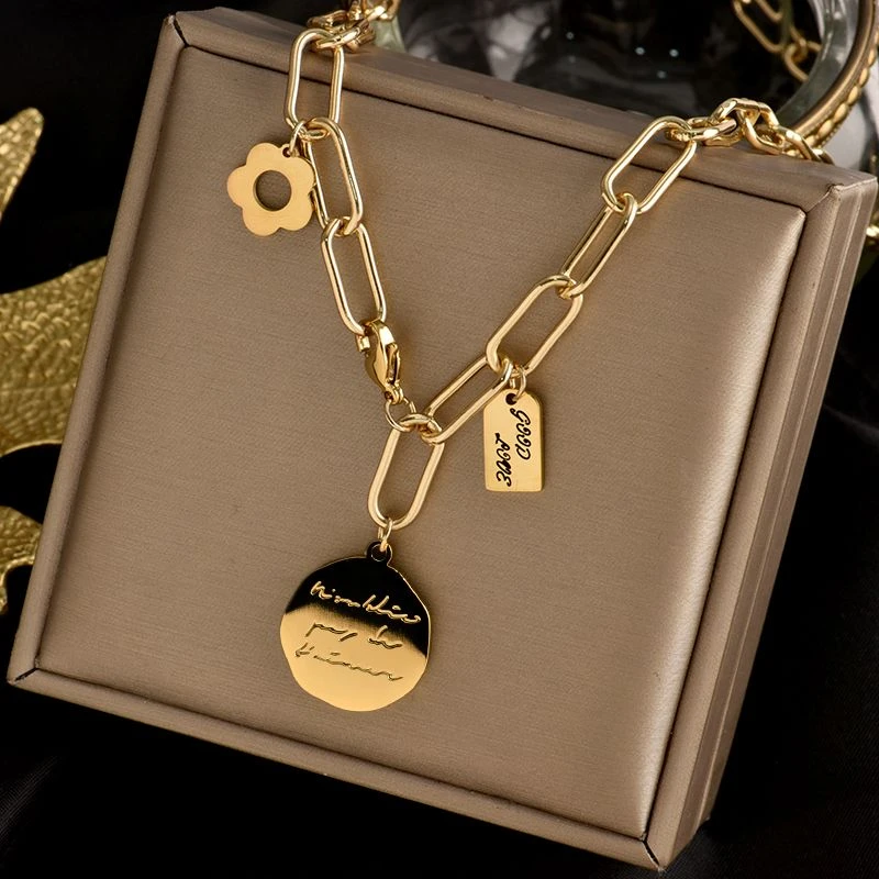 钛钢项链 复古链条项链女ins小众设计气质加长锁骨链百搭森系颈链