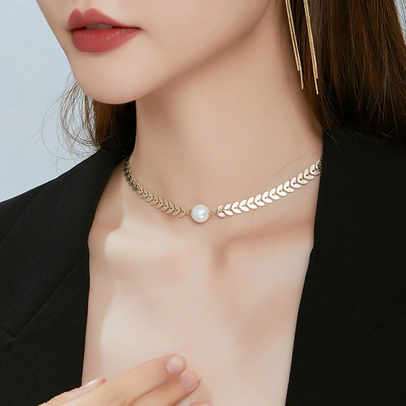 钛钢项链 小众设计ins风高级感叶子麦穗项链女时尚轻奢设计感颈链