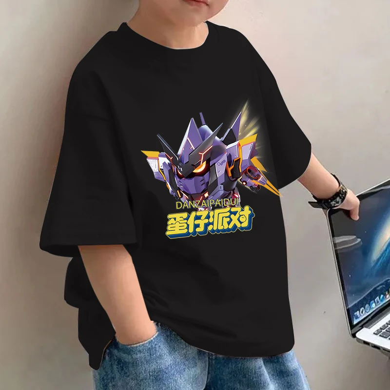 蛋仔派对印花纯棉短袖T恤夏季男孩中大童休闲宽松男童外穿爆款