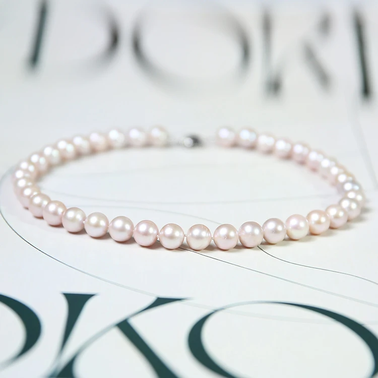 淡水珍珠项链S925银扣点位10.5-11.5mm 百搭时尚樱花粉 锁骨链女