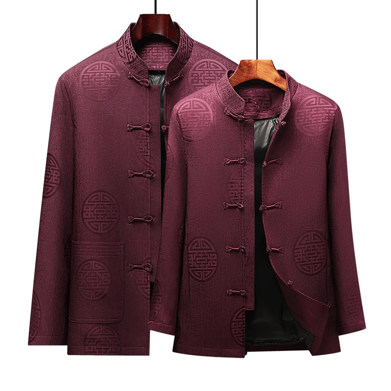 唐装情侣款可拆卸内胆中老年爸爸妈妈装老人生日过寿喜庆