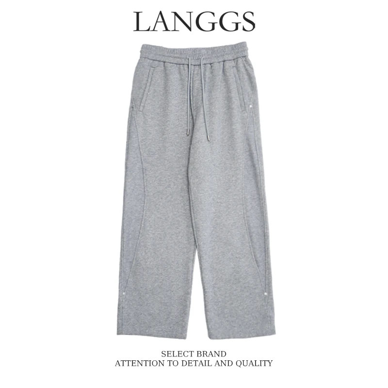 秋冬季美式休闲卫裤时尚百搭加绒直筒长裤XY-233729