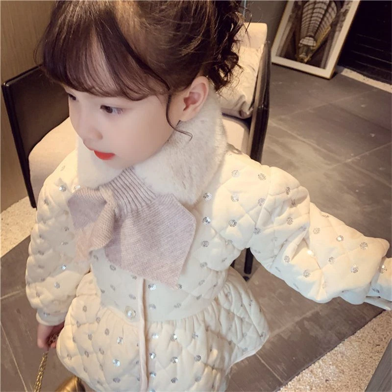 巴拉新品女童时髦套装加绒加厚儿童冬装2023新款韩版亮片洋气小女
