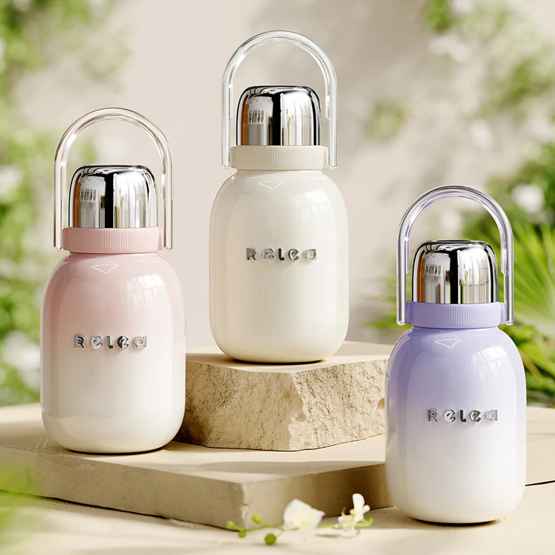Relea/物生物行意316不锈钢简约950ml1300ml时尚大容量女士保温杯