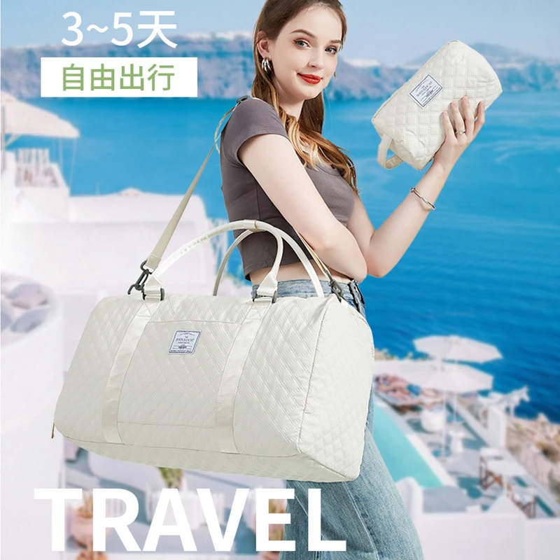 高档出门旅行包大容量女手提单肩斜挎行李包休闲出差包待产收纳包
