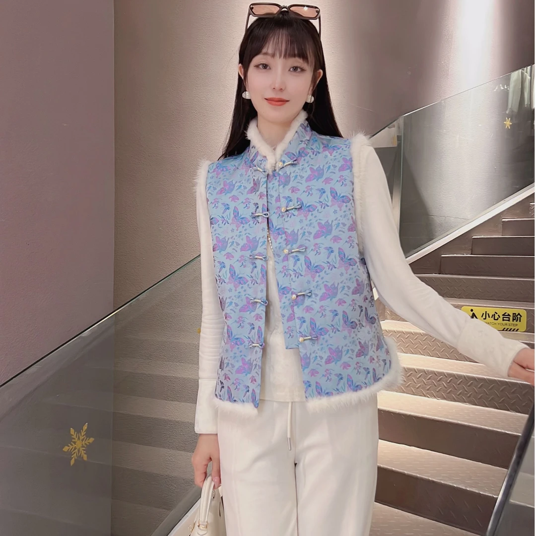 《秀秀定制》时尚百搭显瘦日常气质新中式中国风双面穿马甲2674