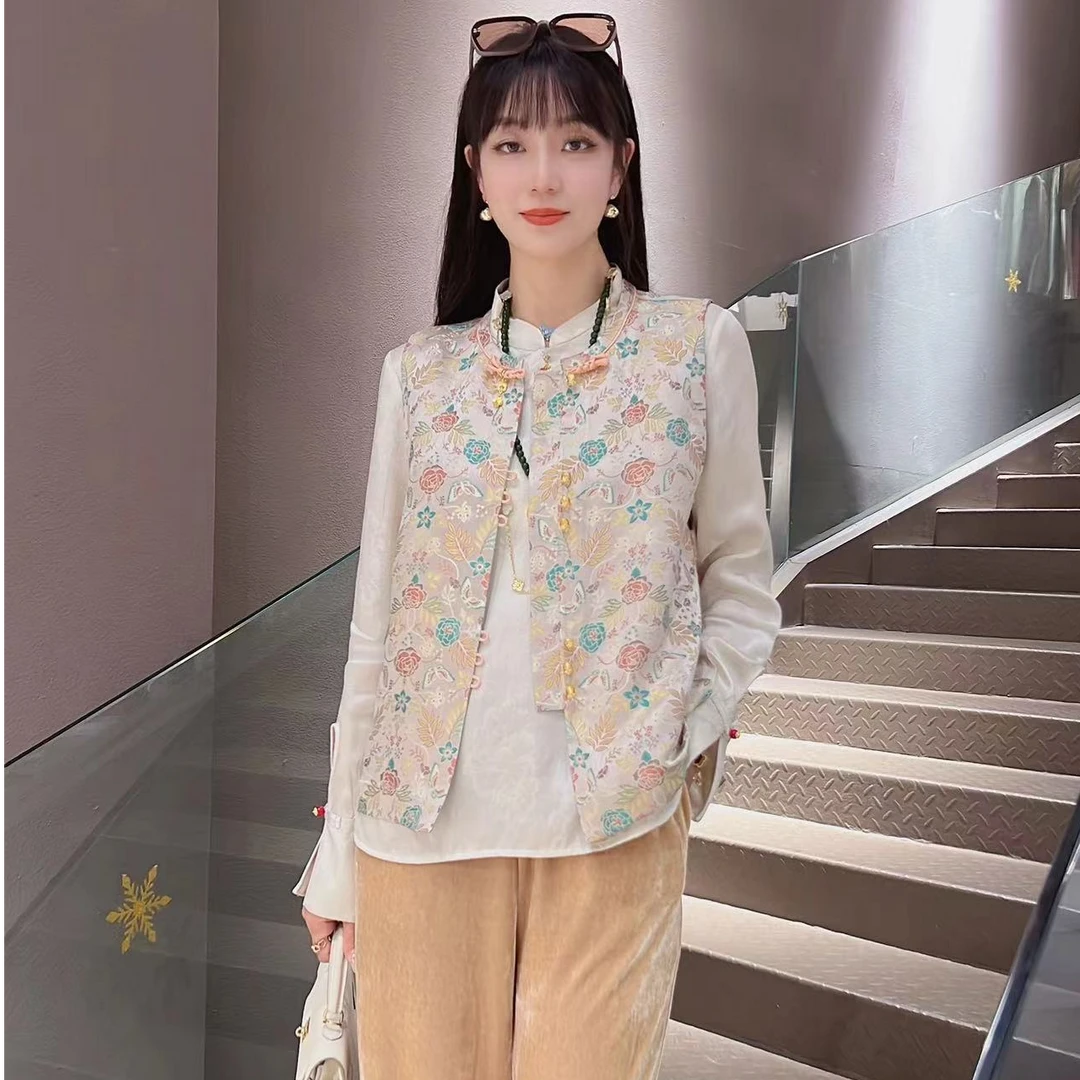 《ELFBOX》《莫奈花园》秋季百搭日常新中式中国风气质马甲2503