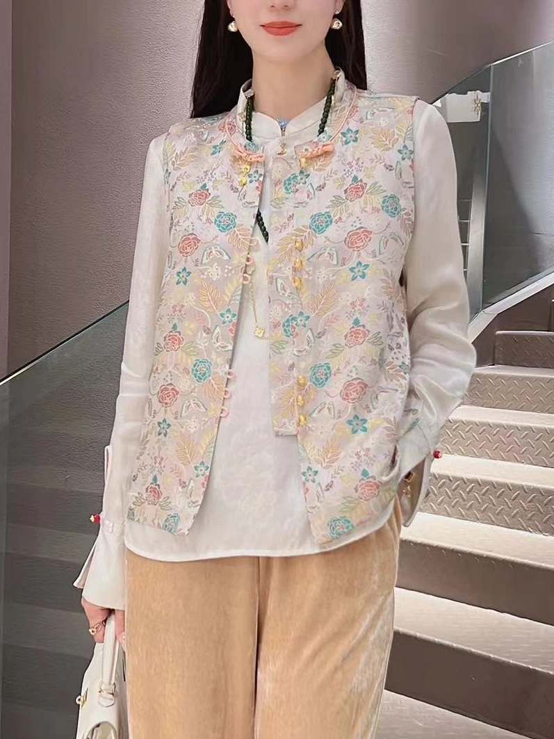 《ELFBOX》《莫奈花园》新中式中国风气质双面穿马甲2503