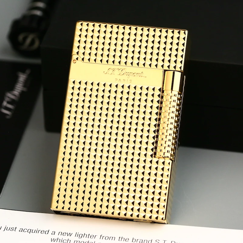 dupont充气打火机镀金巴黎钉格兰德双火机男士经典烟具送礼C23009