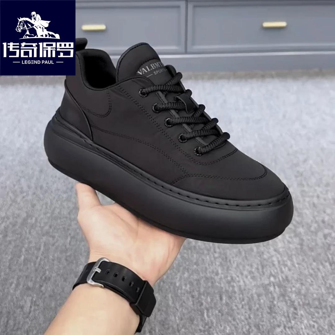 传奇保罗秋冬季轻奢休闲时尚百搭加绒舒适回弹软底增高户外运动鞋