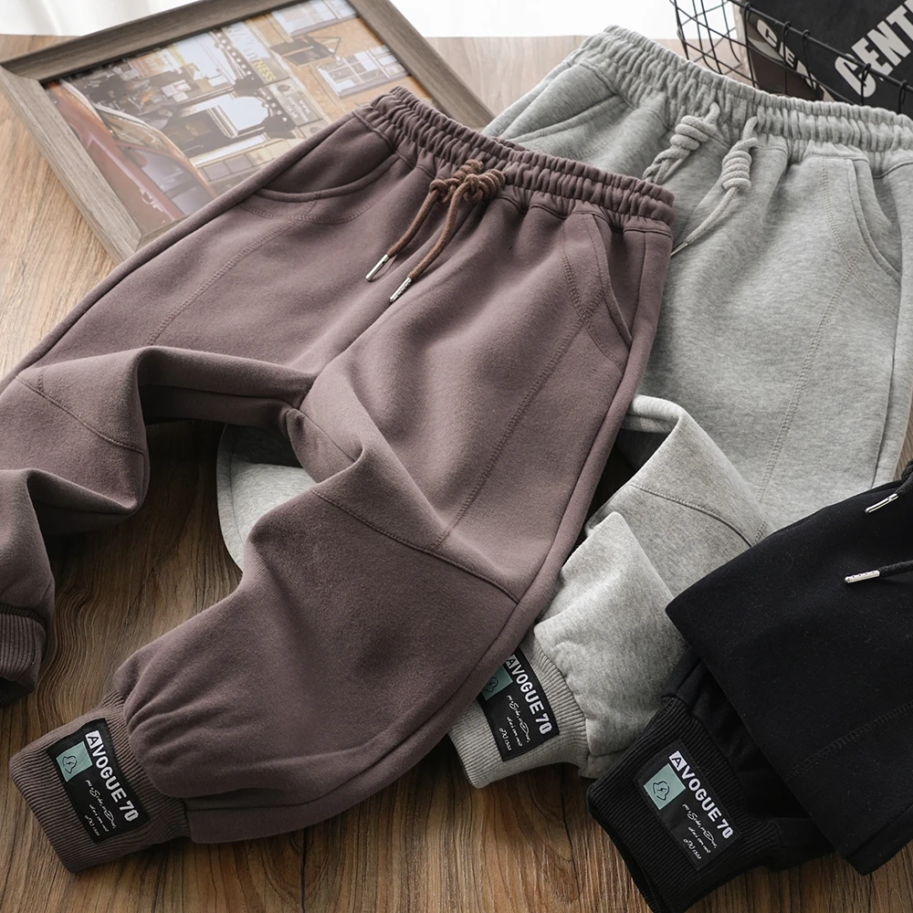 男童儿童春秋新款拼接简约休闲长裤中大童束脚裤子百搭2024008