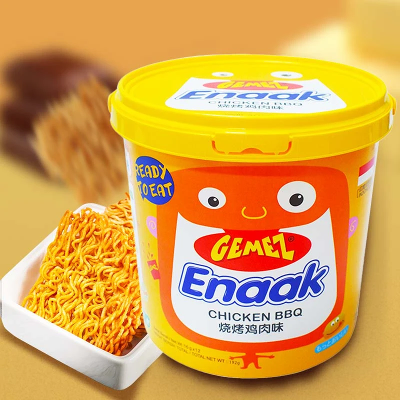 GEMEZ印尼小鸡面烧烤味小鸡甄选香酥干吃方便面即食用桶装干脆面